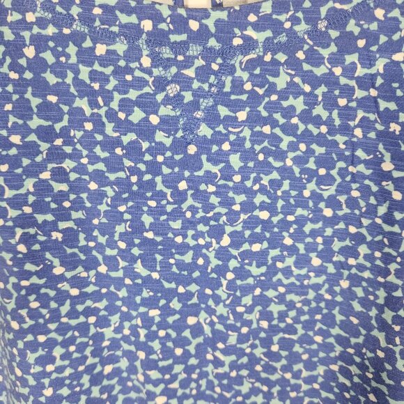 T by Talbots Blue pockets Easy Roll Cuff Short Sleeve Shift Dress Sz Small - Picture 6 of 9